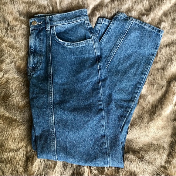 ASYOU slim mom jeans with seam detail in mid blue - Picture 7 of 7